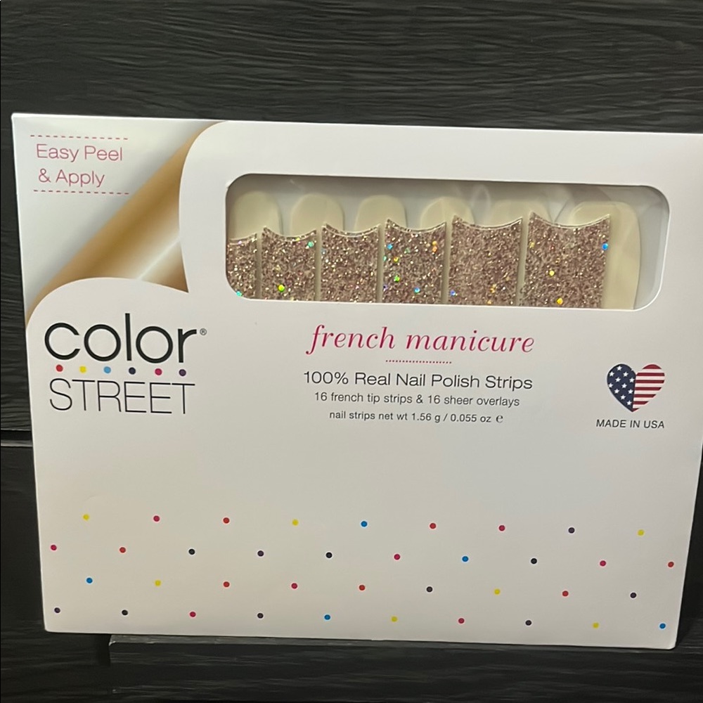 Color Street Glittery French Manicure Nail Strips Tokyo Twinkle